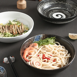 Cuenco de fideos de cerámica japonés personalizado, vajilla creativa para restaurante, uso doméstico, servir fideos de sopa poco profundos <span class=keywords><strong>Lamian</strong></span> - Product Image 2