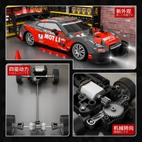 1/20 escala 4WD alta velocidad RC Drift Car 4X4 RTR con 2,4G luces LED proporcionales neumáticos a la deriva para carreras al aire libre y diversión