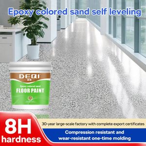 DEQI ODM/OEM Revestimiento Epóxico Autonivelante con Efecto Mármol, Pintura Interior para Pisos de Concreto Líquido con Arena de Colores - Product Image 2