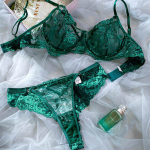 Set Lingerie Wanita dengan Bordir Bunga yang Menawan, Terbuat dari Jaring Transparan dan Renda, Ramah Lingkungan, Bernapas, Dilengkapi Lubang dan Bantalan yang Dapat Dilepas. - Product Image 5