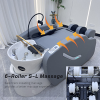 Lit de Massage de lavage de cheveux de luxe professionnel Tables de Massage lits lit de shampooing de Spa de tête électrique pour Salon de coiffure