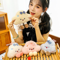 En gros Porte-clés en peluche nuage moelleux Kawaii, mini pendentif rose doux et mignon, motif chaussures en dentelle, breloque de sac personnalisable avec logo pour filles, cadeau