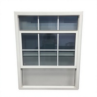 Fenêtre PVC moderne européenne à double battant, coulissante verticalement, résistante aux ouragans, insonorisée, double vitrage trempé