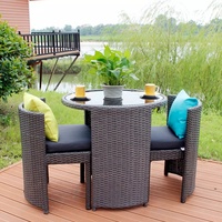 Ensemble de jardin en rotin et osier, nouveau Design Unique, mobilier d'extérieur, Table et chaise de balcon rond