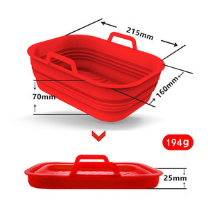 Revêtements en silicone pour friteuse à air, résistants à la chaleur, pour four, panier en silicone pour friteuse à air, accessoires réutilisables pour friteuse à air - Product Image 6