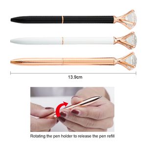 Bolígrafos de cristal de perla ostentosos para <span class=keywords><strong>boda</strong></span> personalizados, promoción de papelería con diamantes de metal dorado, logotipo personalizado de 0,5mm - Product Image 3