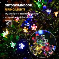 ITICdecor 50 LED guirlande solaire fleur lumières extérieur étanche fée lumière décorations pour jardin clôture arbre de noël pelouse