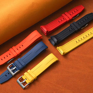 Best-seller Bracelets de montre en caoutchouc FKM Tropical Premium <span class=keywords><strong>Bracelet</strong></span> de remplacement en caoutchouc fluoré de plongée à bout incurvé pour montres Tisot - Product Image 3