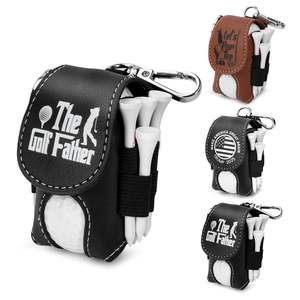 Custom Golf Ball Bag Pouch with Golf Tee Holder Leather Golf Ball Pouch with Belt <b>Clip</b> Golf Ball Bag <b>for</b> Men Women Storage Gift - Product Image 1