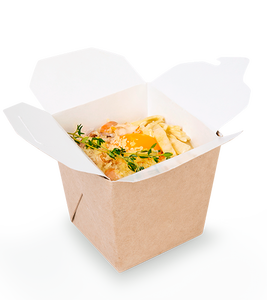 Boîte à emporter en kraft pour nouilles OSQ NOODLES M, résistante à la graisse et aux fuites, compatible micro-ondes, logo personnalisé - Product Image 1