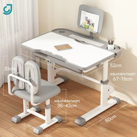 Ensemble bureau et chaise ergonomiques pour enfants, réglables en hauteur, avec étagère, mobilier de maison, table d'étude en bois pour enfant