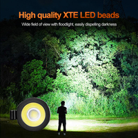 Linterna LED de Emergencia Recargable Tipo C, Mini Portátil, con Clip Magnético en la Parte Trasera, Luz Cob Roja, Blanca y Azul, para Camping