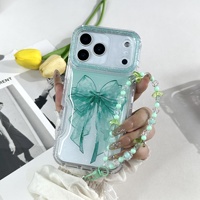 Coque de téléphone transparente scintillante avec chaîne de perles pour iPhone 17 16 15 14 13 Pro Max – Housse de protection personnalisée en gros pour femmes