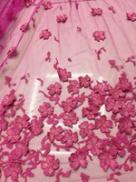 Tissu en dentelle à fleurs de dubaï, broderie de papillon 3D, Haute Couture classique, dernière qualité