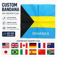 Bandana en coton imprimé sur mesure, motif drapeau national, foulard carré personnalisé, toutes tailles, fabricant OEM
