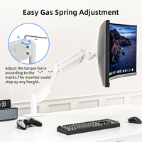 MD71M 17 "-43" 13kg Ressort à gaz robuste Bras de moniteur unique Support de bureau Support d'écran incurvé Support pour ordinateur Support VESA