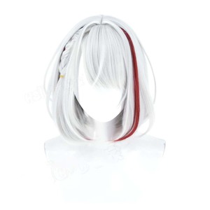 Peluca de pelo resistente al calor para mujer, color plateado y rojo, para cosplay de Azur Lane KMS Duisburg, GAHC-094 - Product Image 2