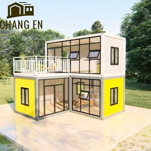 DYCE2 Maison modulaire préfabriquée à deux étages avec mur <span class=keywords><strong>coulissant</strong></span> en verre, structure en acier, nouveau design, bureau conteneur étanche, prix bas - Product Image 5