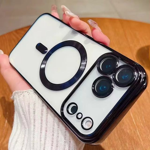 Luxury Electroplate Plated Mag Shockproof Magnetic Cell Cover Magnet Phone Case for Iphone 17 16 15 14 13 12 Pro Max Plus