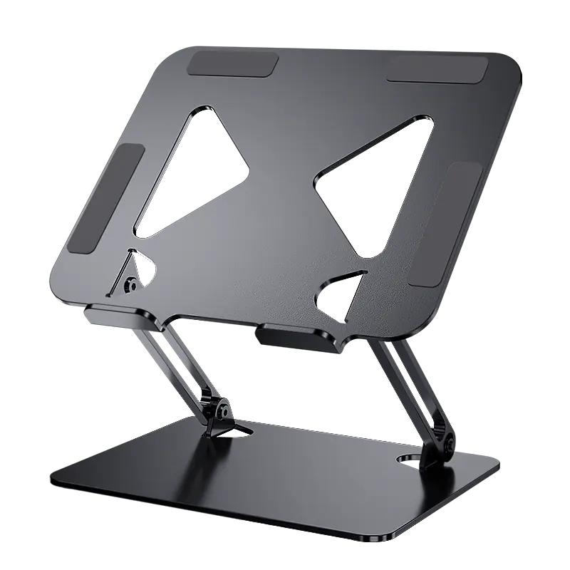 Tragbarer Tablet-PC-Ständer aus Kohlenstoffs tahl Faltbarer verstellbarer Laptop-Ständer halter für Ipad Pro Notebook-Desktop-Halter Silber