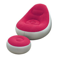 Fauteuil gonflable de salon de haute qualité pour adultes, en PVC floqué épaissi, pliable, portable, avec repose-pieds, pour intérieur et extérieur