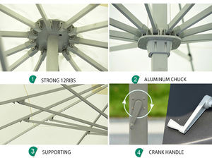 Paraguas de alta resistencia para exteriores, <span class=keywords><strong>sombrilla</strong></span> de centro-poste grande, comercial, 4 m, ombrelloni da giardino <span class=keywords><strong>4x4</strong></span> - Product Image 4