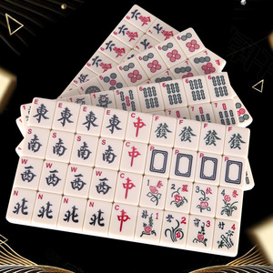 <b>Mahjong</b> Tiles 30mm Melamine Arabic Numerals English Travel <b>Set</b> With Crocodile Leather Box - Product Image 1