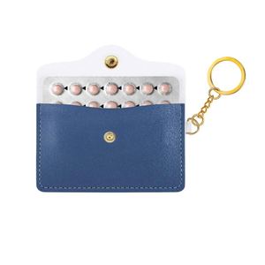 <b>Travel</b> <b>Organizer</b> Multifunctional Medicine Bag PU Leather Pill Container Reusable Pills Pouches Keychain Modern Promotional Use - Product Image 4