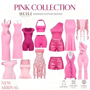 Set di Abiti da Donna Huili, 2 Pezzi, <span class=keywords><strong>Vestito</strong></span> Rosa da Festa Senza Maniche in <span class=keywords><strong>Maglia</strong></span>, <span class=keywords><strong>Outfit</strong></span> per Signore - Product Image 1