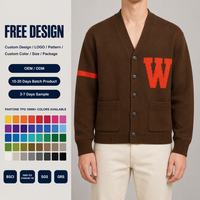 Cardigan tricoté pour homme avec logo personnalisé, boutons sportifs, imprimé, décontracté, anti-rétrécissement, séchage rapide, respirant, col en V