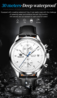 Montre-bracelet pour homme OLEVS 2880 personnalisée, étanche, lumineuse, chronographe haut de gamme, mouvement à quartz, mode, affaires, usage quotidien