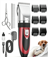 Kit de toilettage portable sans fil rechargeable à faible bruit en ABS avec gants et rouleaux dorés pour chiens et chats