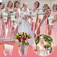 Sacs de bouquet de fleurs clairs avec poignée magasin de fleuriste emballage fournitures sacs pour père fête des mères remise des diplômes faveurs de fête de mariage