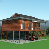 Villa préfabriquée populaire en acier galvanisé, maison sur pilotis avec parking en Papouasie-Nouvelle-Guinée