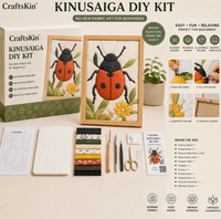 Kit de peinture sur tissu DIY Kinusaiga Lapin, kit d'artisanat sans couture pour les amateurs de loisirs créatifs, cadeau de Pâques mural, tous les matériaux inclus