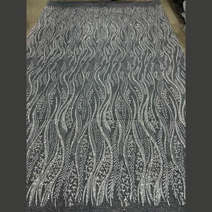 Recién llegado, vestido de <span class=keywords><strong>fiesta</strong></span> de lujo de tela de encaje deslizante pegado con puntos brillantes rosas con malla de tul, superventas para bolsos - Product Image 2