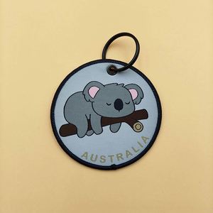 Wholesale Design Logo Fabric Keychains/Embroidery <b>Key</b> <b>Tag</b> Jet <b>Tags</b> - Product Image 3