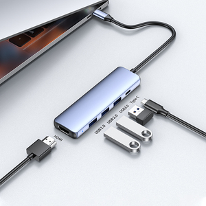 Hub USB C 5 en 1 en alliage d'aluminium à <span class=keywords><strong>prix</strong></span> total avec 4k30Hz USB PD 3.0 USB3.1 LAN RJ45 Adaptateur HUB USB avec <span class=keywords><strong>chargeur</strong></span> pour tablette - Product Image 6