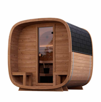 Sauna extérieur traditionnel en bois massif Sona, cèdre rouge, électrique, pour villa, 6/9KW, 4 personnes, vapeur humide