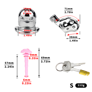 FRRK yeni varış sıcak satış: <span class=keywords><strong>SM</strong></span> erkek bekaret kafesi silikon idrara çıkma tüpü-metal Penis kafes ile üç boyutları mevcut - Product Image 4