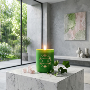 Bougie parfumée AIKUN ronde 200g en cire de soja naturelle avec étiquette minimaliste et motif constellation, dans un bocal en verre, pour la décoration de chambre et de chevet - Product Image 1