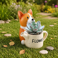 Pot de plantes en résine pour chien, unité de 2 pots de fleurs pour chiens animaux, Adorable dessin animé, jardinière succulente