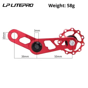 Tendeur de chaîne pliable LP LitePro pour vélos pliants, guide-roue en alliage d'aluminium durable 135 mm - Product Image 4