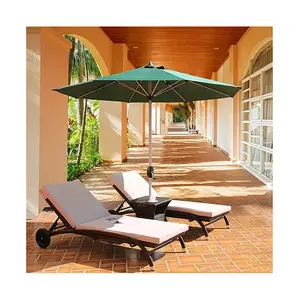 Eksterior pantai anyaman matahari kursi berjemur furnitur luar ruangan kolam rotan kursi santai untuk di luar