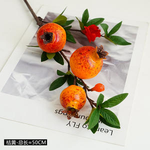 All'ingrosso nuova simulazione frutta 3 testa di melograno artificiale ramo per la decorazione della casa fotografia oggetti di scena Halloween pasqua - Product Image 6