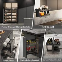 Cestos de Armazenamento Retráteis Vbosr para Armários de Cozinha, Elevadores Hidráulicos Modulares