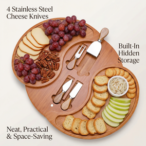 Ensemble de planches à <span class=keywords><strong>charcuterie</strong></span>, grand plateau à fromages, plateau à <span class=keywords><strong>charcuterie</strong></span> en bois naturel avec accessoires - Product Image 3