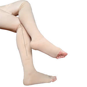 Custom Zip up Footless Compress Calcetines 15-20mmhg Open Toe Cremallera Medias de compresión Calcetines con cremallera - Product Image 4