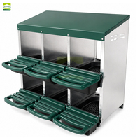 Pondoir à 1 trou pour poules, en acier galvanisé, avec système de récupération des œufs, anti-nidification, pour poulailler
