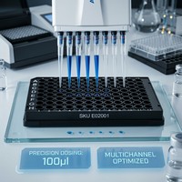 Plaque ELISA noire jetable à 96 puits avec couvercle protecteur transparent non stérile pour le dépistage immunoanalytique et les travaux de laboratoire biologique